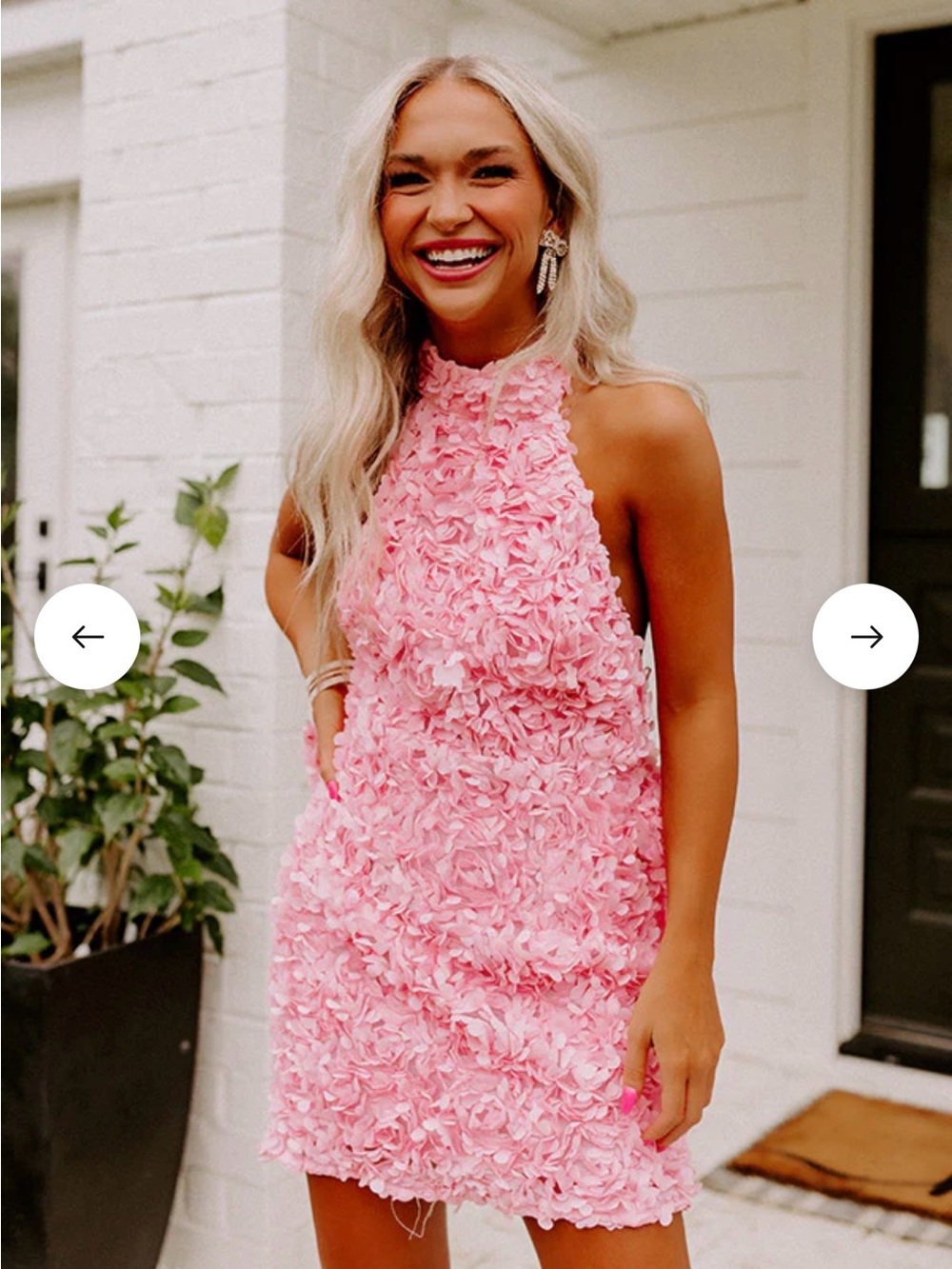 Pink 3d floral mini dress with detachable bow - Sold out everywhere!!